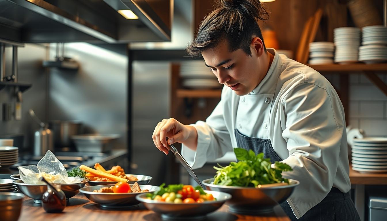 Quick weeknight dinner prepared in a home kitchen